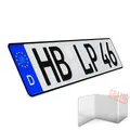 Produktbild: 1 Stück KFZ Kennzeichen 46cm x 11cm Nummernschild 460mm x 110mm Wunschkennzeichen DIN Zertifiziert Autokennzeichen auch für Fahrradträger Anhänger LKW Wunschprägung amtliches Kennzeichen Autoschild