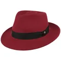 Produktbild: LIERYS City Filzhut Wollfilzhut Damen Herren Wasserabweisend Packable Bogarthut Fedora Sommer Winter rot L (58-59 cm)