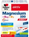 Produktbild: Doppelherz aktiv Magnesium 500 + B12 + D3 Depot Direktgranulat mit Zitronengeschmack, 60 St. Beutel