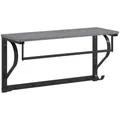 Produktbild: HOMCOM Wandgarderobe mit Ablage Wandregal mit 5 Haken und Stange 70 cm Wandmontierter Garderobenleiste für Flur, Wohnzimmer, Schlafzimmer, Badezimmer Grau