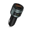 Produktbild: Bluetooth FM Transmitter, ZeaLife Auto Radio Transmitter QC 3.0 KFZ Wireless Bluetooth 5.3 FM Radio Adapter Freisprecheinrichtung Car Kit mit Dual USB Ladegerät Unterstützt 64GB USB Stick