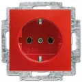 Produktbild: Busch-Jaeger Busch-balance SI Steckdose, 1f, rot, glänzend, Unterputz, horizontal/vertikal, IP20, Zentralplatte
