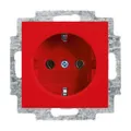 Produktbild: Busch-Jaeger 20 EUC-917 Schutzkontakt-Steckdose, mit Steckanschluss, ohne Aufdruck, rot glänzend, Busch-balance SI