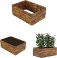 Produktbild: QLS Hochbeet 120x80x48 cm aus Holz Geflammt Stapelbar Gemüse Kräutern 11172