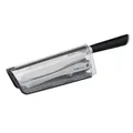 Produktbild: Tefal K25790 Eversharp Santokumesser + Messerschärfer integriertes Schleifsystem Allround-Küchenmesser, Schwarz, 16.5 cm