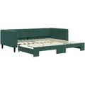 Produktbild: vidaXL Tagesbett Ausziehbar Dunkelgrün 100x200 cm Samt