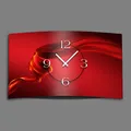 Produktbild: dixtime Abstrakt Seide rot Designer Wanduhr modernes Wanduhren Design leise kein Ticken 3DS-0078
