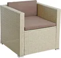 Produktbild: Polyrattan Loungesessel Gartensessel Rattan Sessel Gartenstuhl Rattanstuhl Beige