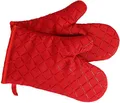 Produktbild: Premium Anti-Rutsch Ofenhandschuhe 1 Paar bis zu 240 °C, Silikon Extrem Hitzebeständige Grillhandschuhe Handschuhe Backofen Handschuhe, zum Kochen, Backen, Barbecue Isolation (Red)