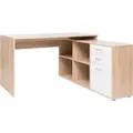 Produktbild: Eckschreibtisch Lanzini mit 2 Schubladen und 1 Tür - Sonoma Eiche/Weiß - Braun