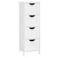 Produktbild: Badezimmerschrank, Badschrank, Beistellschrank mit 4 Schubladen, 30 x 30 x 82...