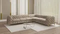 Produktbild: S-Style Möbel Ecksofa Ashley, Chesterfield mit Goldenen Metall Füßen, mit Wellenfederung