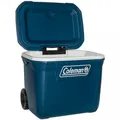 Produktbild: Coleman 50QT Xtreme Wheeled Passive Kühlbox blau/weiß 47 Liter Teleskopgriff NEU