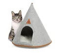 Produktbild: Canadian Cat Company Katzenzelt Katzenbett Cone - Katzen Tipi aus Filz, inkl. Flauschkissen, hellgrau
