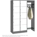 Produktbild: Offene Garderobe für 10 Personen Garderobenschrank Wertfachschrank 195x185x48 cm