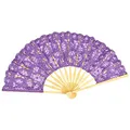 Produktbild: VON LILIENFELD Fächer Carmen handgeklöppelte Spitze Bambusstäbe Handfächer Hochzeitsfächer Deko lila violett