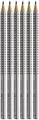 Produktbild: Faber-Castell 117697-6 Bleistifte GRIP 2001, Härtegrad: HB, Schaftfarbe: silber