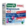 Produktbild: taxofit Magnesium 400 Direkt Granulat, Nahrungsergänzungsmittel mit Magnesium für Muskeln und Nerven, 20 Portionsbeutel