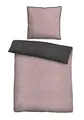 Produktbild: biberna 0840500 Wende-Bettwäsche Garnitur mit Kopfkissenbezug Melange-Flanell 1x 135x200 cm + 1x 80x80 cm, brombeer