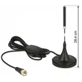 Produktbild: DELOCK DAB+ Antenne F Stecker 21 dB aktiv omnidirektional mit magnetischem Standfuss starr schwarz