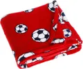 Produktbild: Playshoes Kinder Fleece-Decke Fußball 75x100 cm Rot