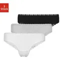 Produktbild: SNOCKS Brasilslip Damen Slip Unterhose (3-St) aus Bio-Baumwolle mit Spitze, bequem und elegant grau|grün|schwarz XL