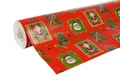 Produktbild: CLAIREFONTAINE Geschenkpapier Geschenkpapier Rolle 50x0,70m Weihnachtsmann Mosaik Rot 211302C, Rolle