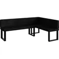 Produktbild: MEBLINI Eckbank für Esszimmer - Küchenbank - Essecke - Sitzecke Küche - TONI - U-Beine 142x196x87cm Rechts - Graphit Samt - Schwarz