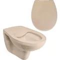 Produktbild: Calmwaters Wand-WC Spülrandlos Tiefspüler Set WC-Sitz Absenkautomatik Beige-Bahamabeige 99000190