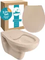 Produktbild: Hänge-WC Bahamabeige spülrandlos Komplettset WC-Sitz Absenkautomatik Abnehmbar