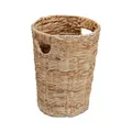 Produktbild: Relaxdays Papierkorb aus Wasserhyazinthe, Mülleimer Küche & Bad, Kleiner Wäschekorb, HxD: 32x25 cm, Korb Übertopf, Natur