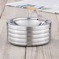 Produktbild: Aschenbecher Edelstahl ca. 12 x 12 x 5,5cm Edelstahlaschenbecher Asche Becher