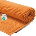 Produktbild: NYVI WC Vorleger NYVISpa Chenille 45x50 cm Orange Ohne Ausschnitt - Badvorleger - rutschfest, Saugfähig, Schnell Trocknend, Fußbodenheizung geeignet, Oeko-TEX, Waschbar, Weich