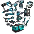 Produktbild: Makita 16tlg 18V Akku Combo Kit mit 2x 5.0Ah Akku und Doppel-Schnelladegerät