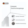 Produktbild: PHOS Design Duschvorhangstange L-Form Badewanne, Verschraubung, Edelstahl 170 cm