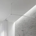 Produktbild: Duschvorhangstange L-Form 170 x 70 cm über Eck Edelstahl massiv - PHOS Design