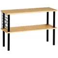 Produktbild: Kesper | Küchenregal, Material: Bambus, Metall, Maße: 55 x 20 x 38 cm, 2 Ablagen, Drahtgitter mit 3 Haken, Farbe: Schwarz-Natur | 58809