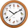 Produktbild: EASYmaxx Wanduhr mit Vogelstimmen Küchenuhr Quarz 250 mm Quartz Uhr 25cm Rund