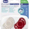 Produktbild: Chicco Physiologischer Beruhigungssauger PHYSIOFORMA AIR Silikon mini Red Mix 6-16m CASE Italienisch (2 x, 6 - 16 Monate) (00075033330000)