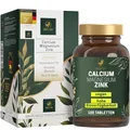 Produktbild: VITACTIV Calcium Magnesium Zink Tabletten - Mineralkomplex hochdosiert für Knochen, Muskeln, Haut & Haare - Calciumcitrat, Magnesiumcitrat und Zinkcitrat - Hohe Bioverfügbarkeit, Vegan - 100 Stück