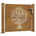 Produktbild: vidaXL Gartentor 105x130 cm Cortenstahl Baumdesign 153216