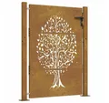 Produktbild: vidaXL Gartentor 100x125 cm Cortenstahl Baumdesign