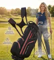 Produktbild: Crivit Golfbag Wasserabweisend Standbag 14-er Divider Golf Tasche Schwarz NEU