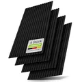 Produktbild: Juskys Akustikpaneele 4er Set 2,88 m² – Wandpaneele 120x60 cm zur Wandverkleidung, reduziert Hall & Lärm, dekorative Wandplatten – Eiche Schwarz