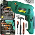 Produktbild: Schlagbohrmaschine Set im Transportkoffer, Werkzeugkoffer mit 33 Teiliges Handwerker Set Bohrschrauber 220V Bohrerset Bitset Werkzeug Retoo