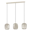 Produktbild: EGLO Romazzina Pendelleuchte 3-flammig – sandfarb. Cage-Design, 90×20 cm