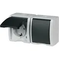 Produktbild: REV-Ritter Steckdose AquaForm, IP44, Aufputz, 2-fach, grau, Feuchtraum