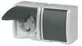 Produktbild: REV-Ritter Feuchtraum Aufputz Steckdose 2-fach AquaForm, IP 44, grau