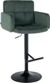 Produktbild: CLP Barhocker Los Angeles Samt höhenverstellbar und drehbar,schwarz dunkelgrün