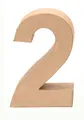 Produktbild: Glorex 6 2029 132 - Papp - Zahl 2, aus brauner Pappe, ca. 17,5 X 5,5 cm groß, zum bemalen und bekleben, für Serviettentechnik und Décopatch, ideal als Dekoration